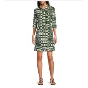 Jude Connally Moroccan Trellis Loden print dress